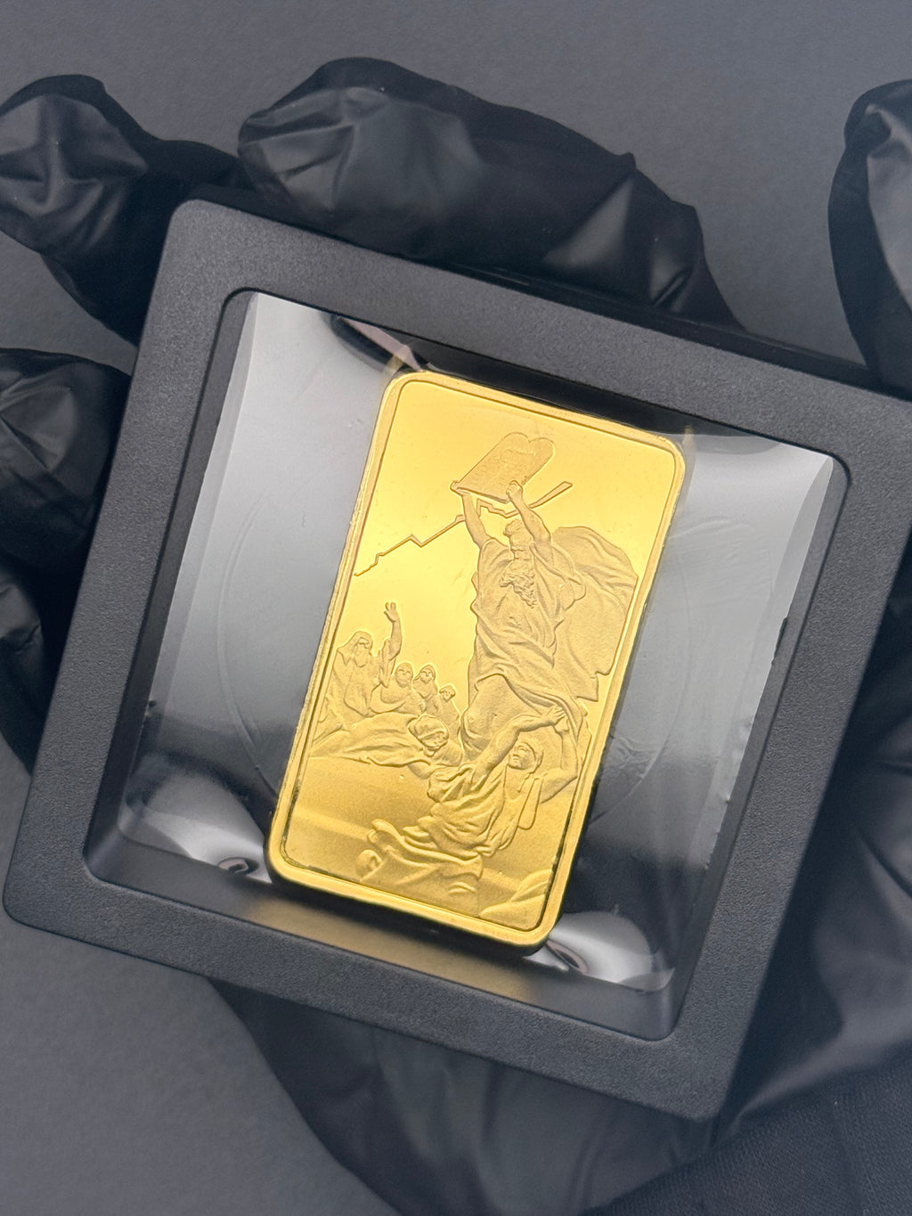 Ten Commandments Moses Gold Rectangle Coin Bar – Limited Edition