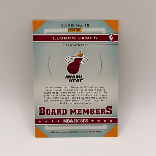2012-13 Hoops Board Members LeBron James