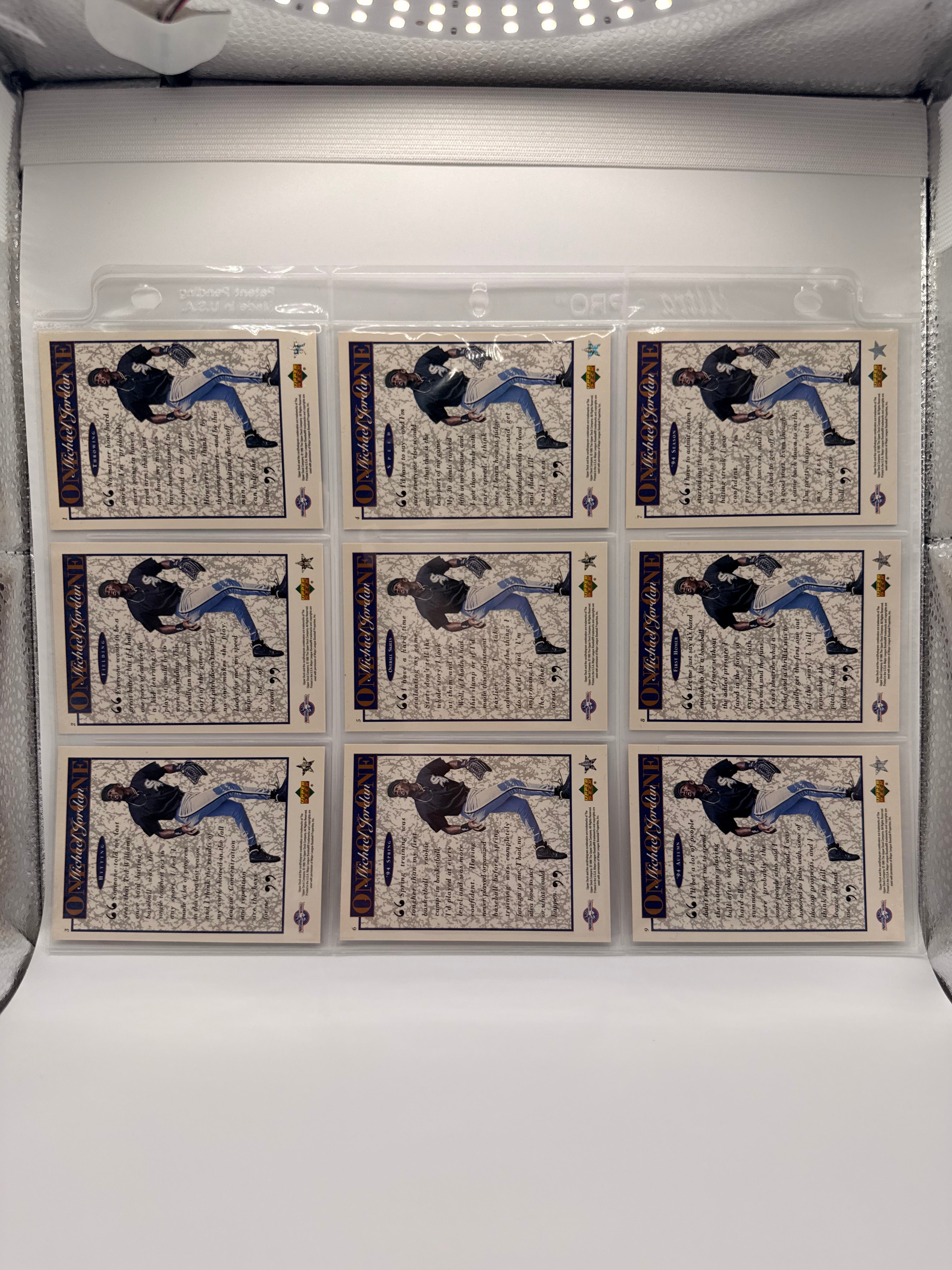 Michael Jordan “One on One” Baseball Collectible Card Sheet
