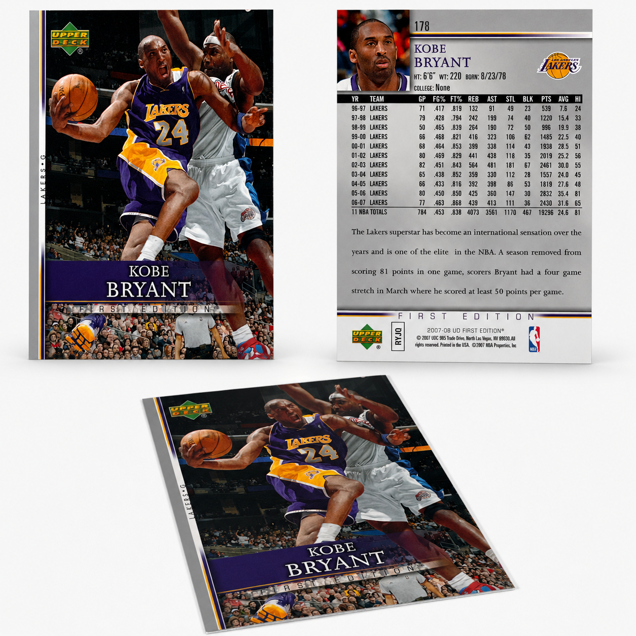 KOBE BRYANT #178 2007-2008 UPPER DECKER COLLECTIVE CARD